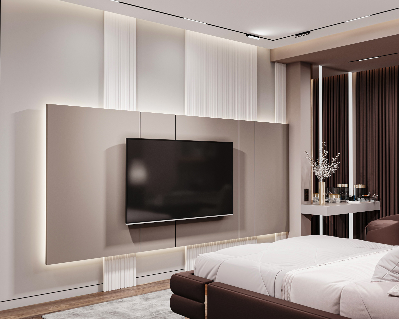 спальня с рабочим местом