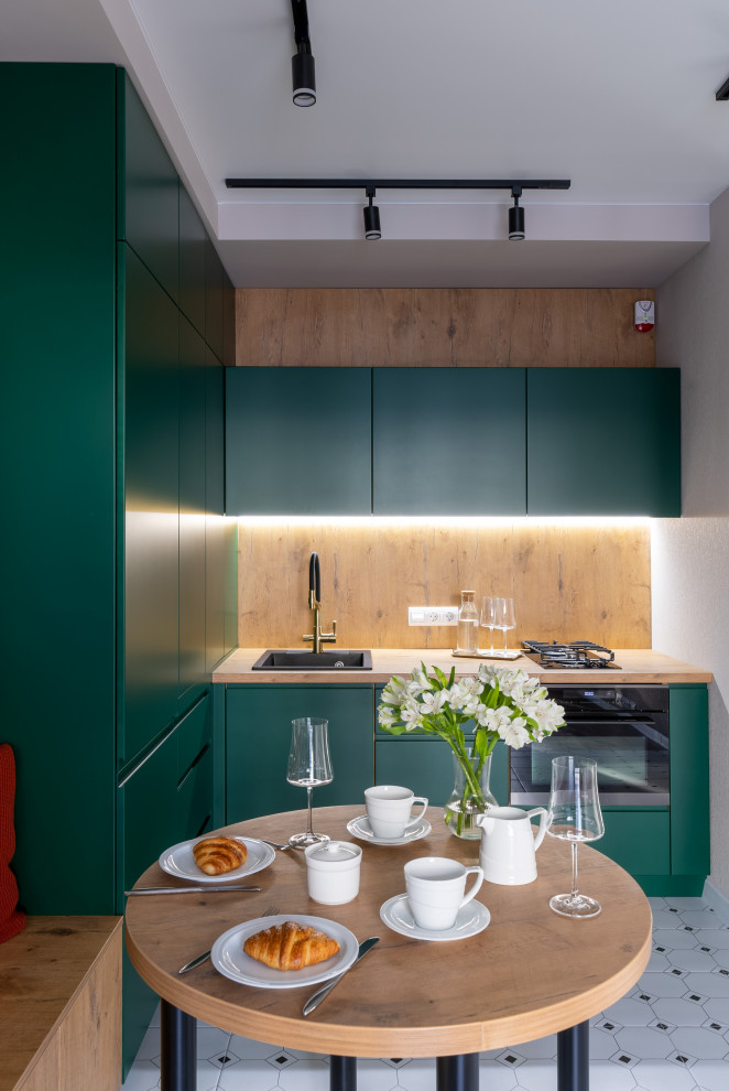 Как из однушки 45 кв.м сделать двушку с гардеробом и акцентной изумрудной кухней