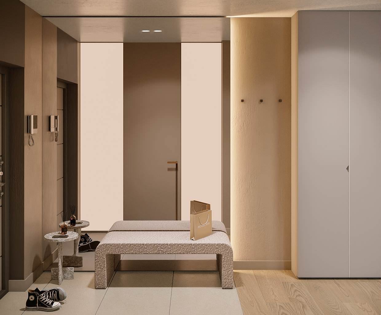 Минималистичная квартира в стиле джапанди, 100 м2