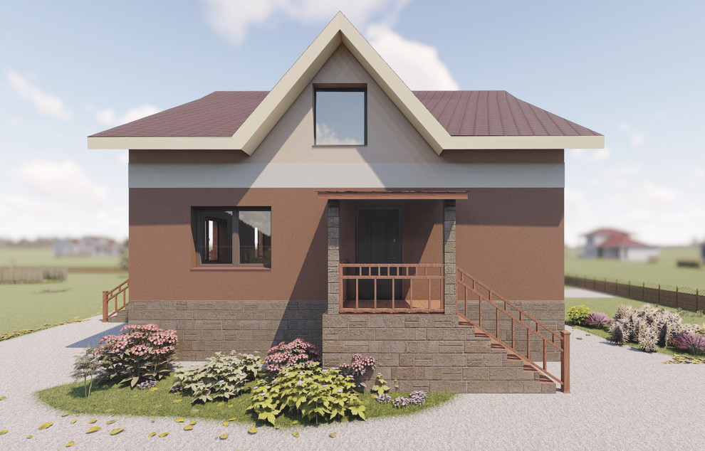 Проект жилого дома по имеющемуся фундаменту с мансардным этажом.