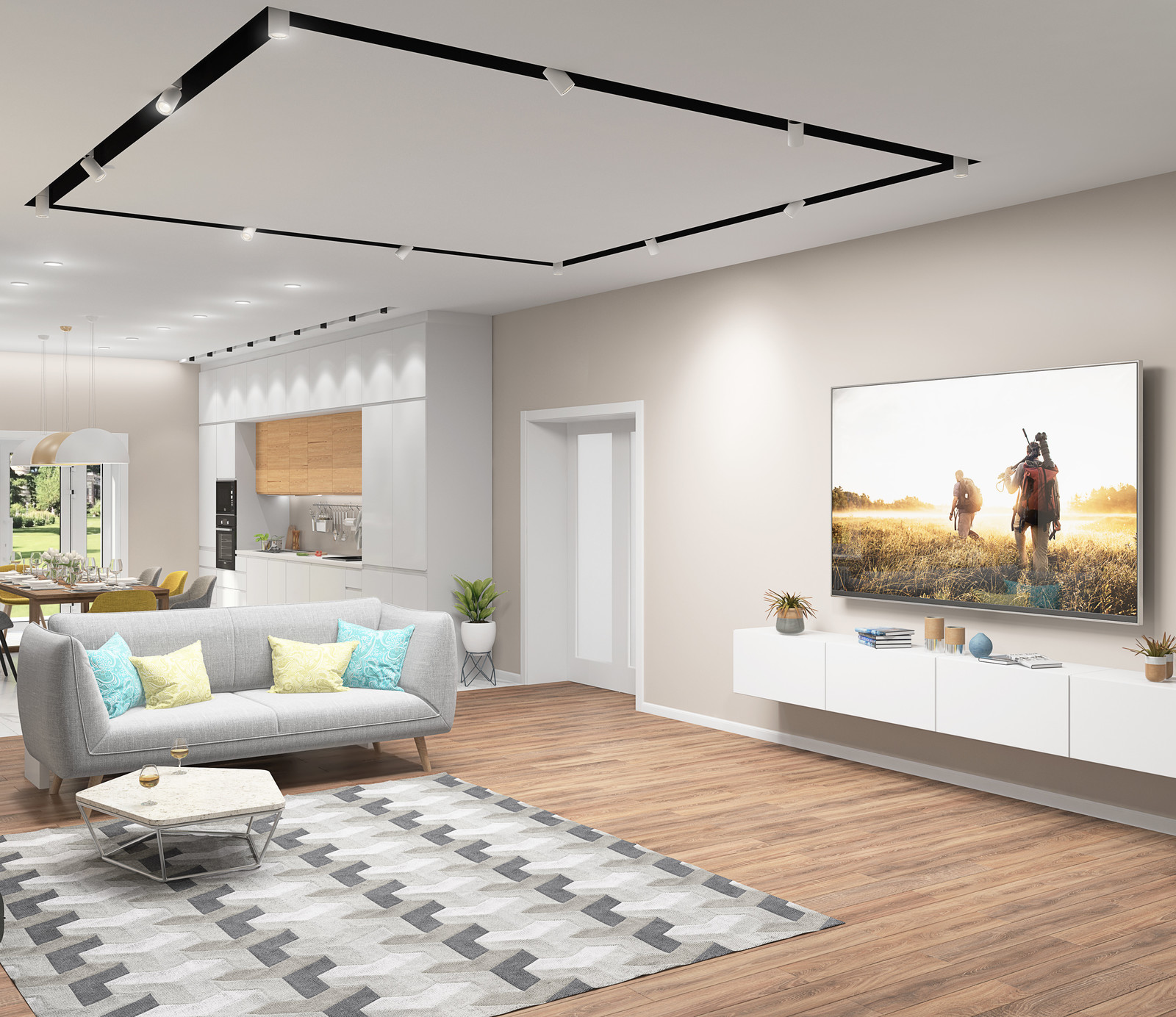 Дизайн кухни-гостиной