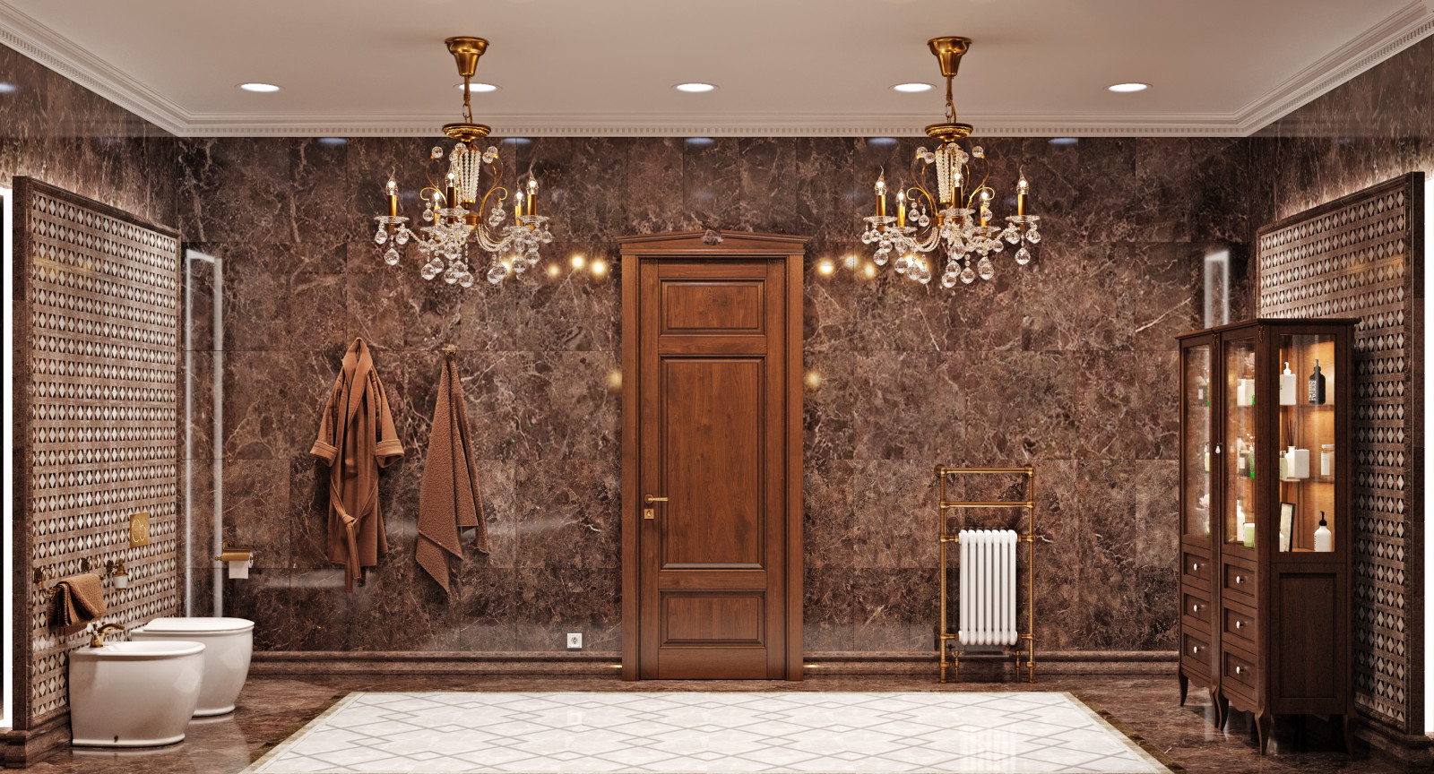 Визуализация ванной комнаты "Мокко"