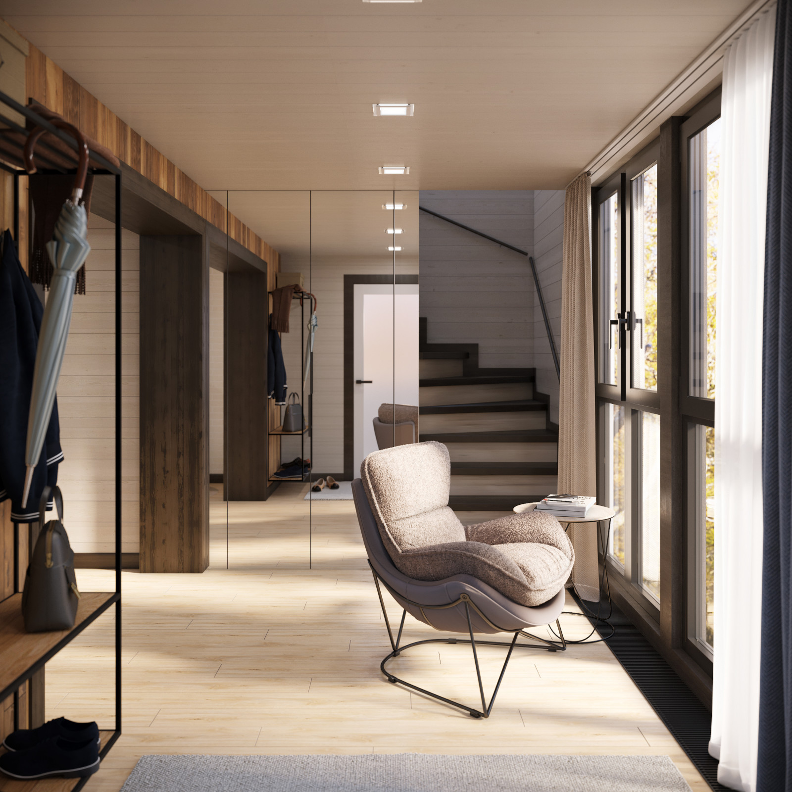 Входная зона с видовым окном на сад