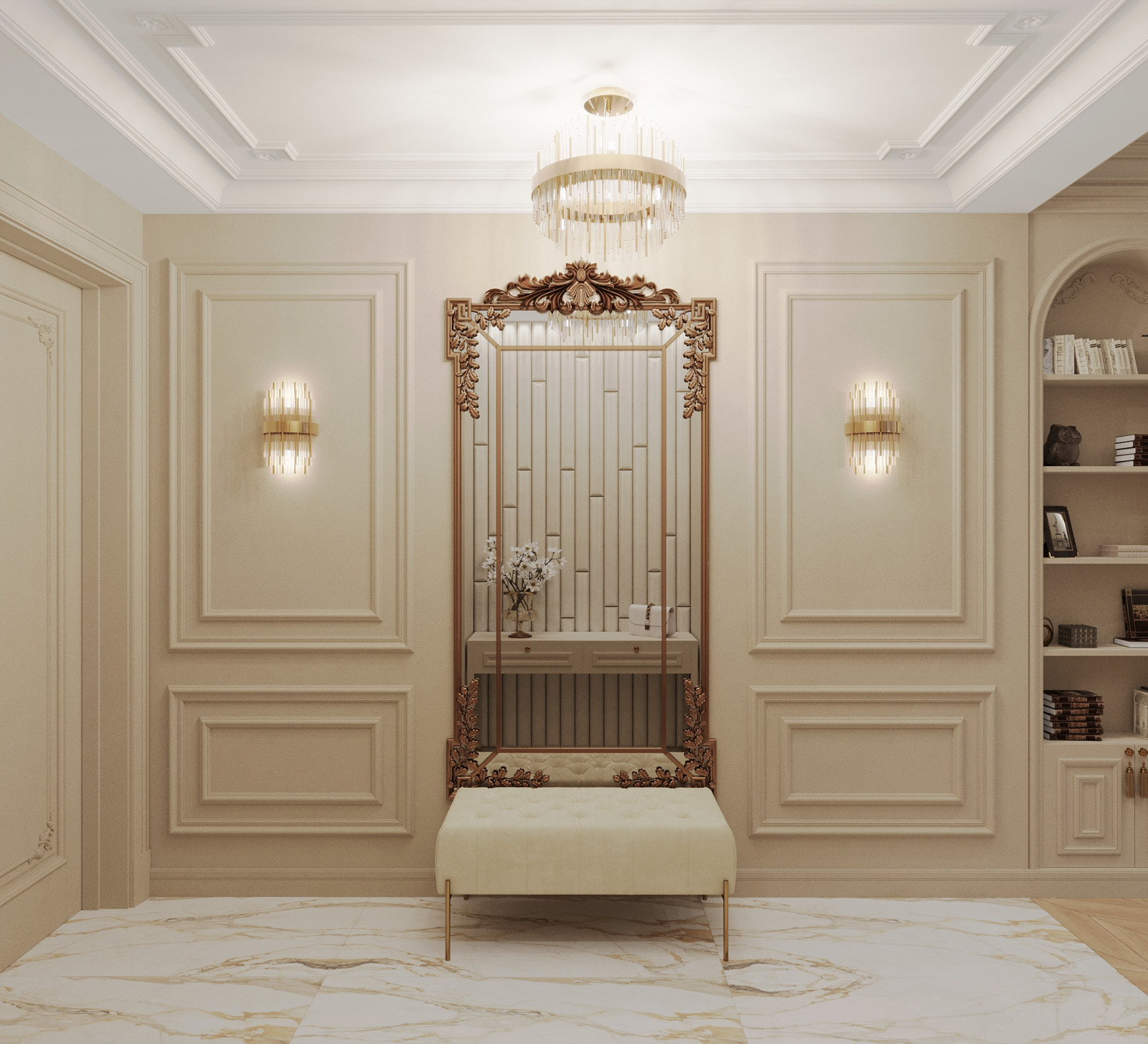 Интерьер 2-ух уровневой квартиры_ "АРОМАТ САДОВ"