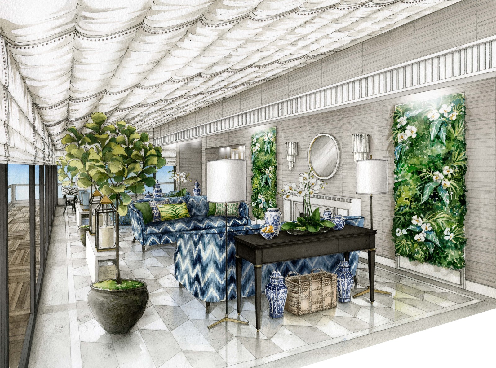 Эскизный проект квартиры в Казани для дизайн-студии Марины Кочеровой