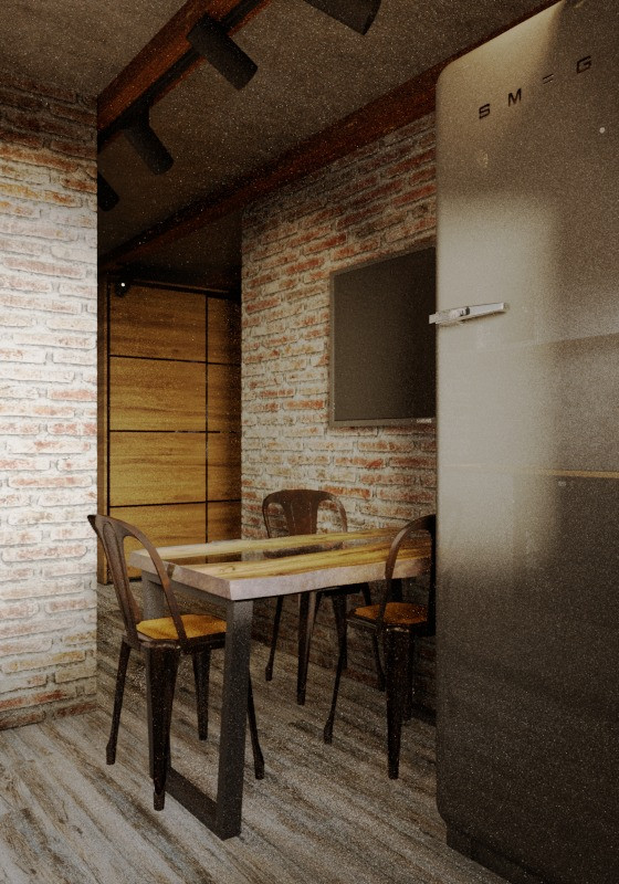 Проект однокомнатной квартиры в стиле лофт