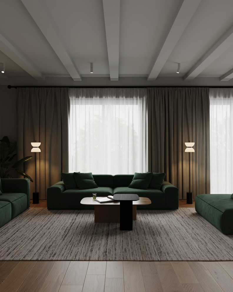 Кухня-гостиная (Частный дом в Малой Валяевке, Пензенская область)