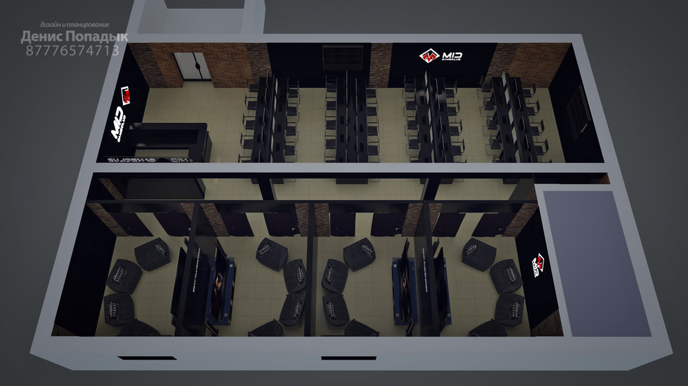 Дизайн проекта интерьера (интернет клуба)