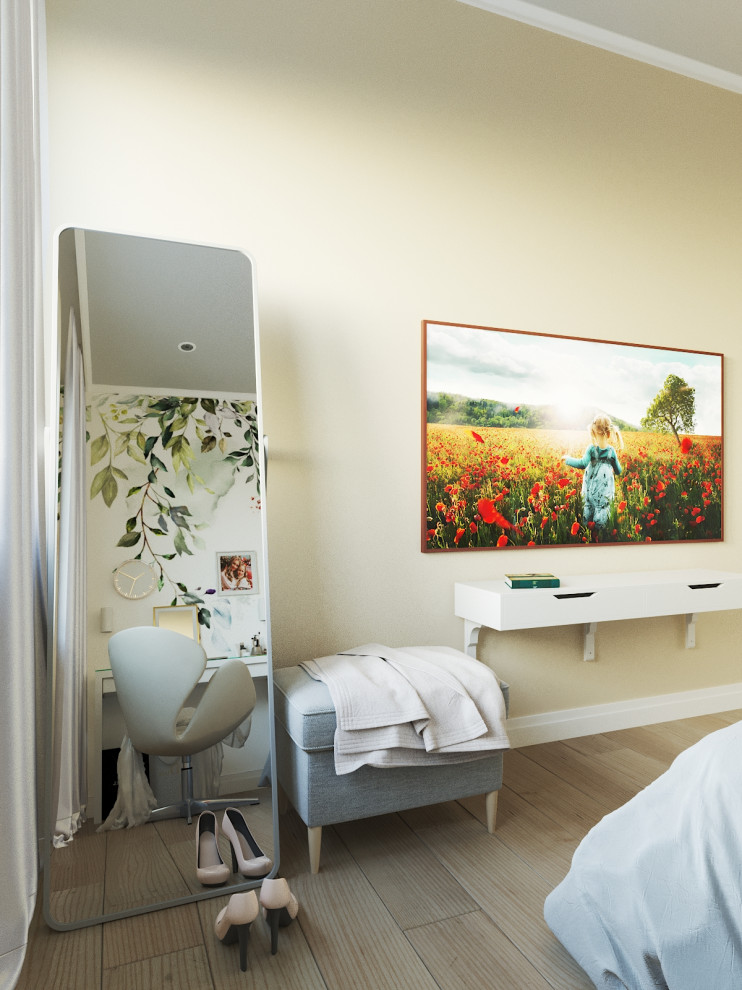 Спальня в однокомнатной квартире ЖК Ты и Я