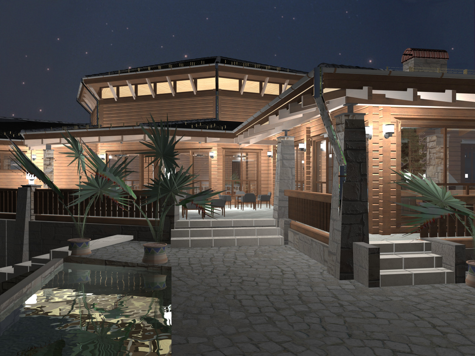 Проект ресторана из клееного бруса на Рублевском шоссе