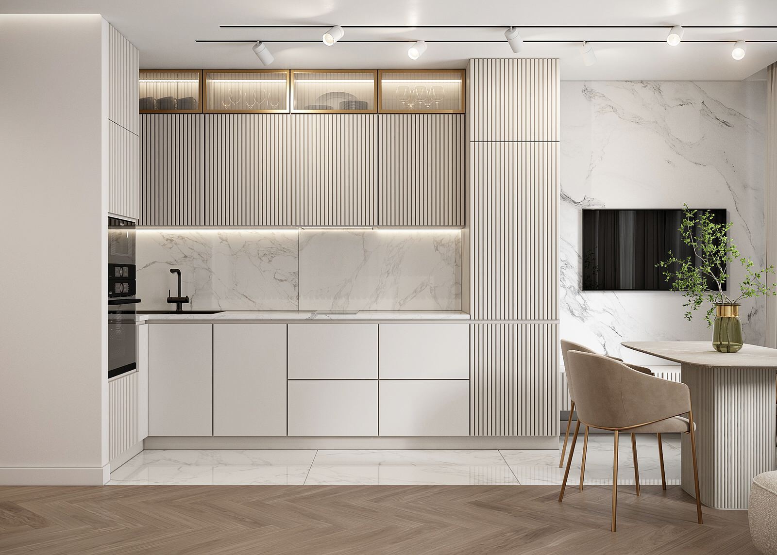 Современный светлый интерьер квартиры