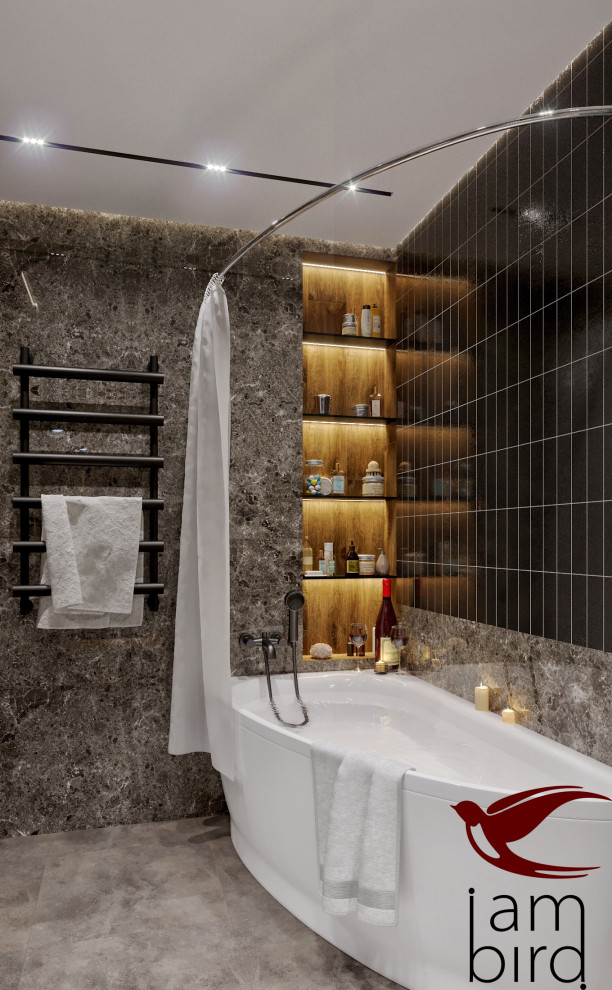 Натуральные оттенки в интерьере квартиры в ЖК "Лефорт" 130 кв.м