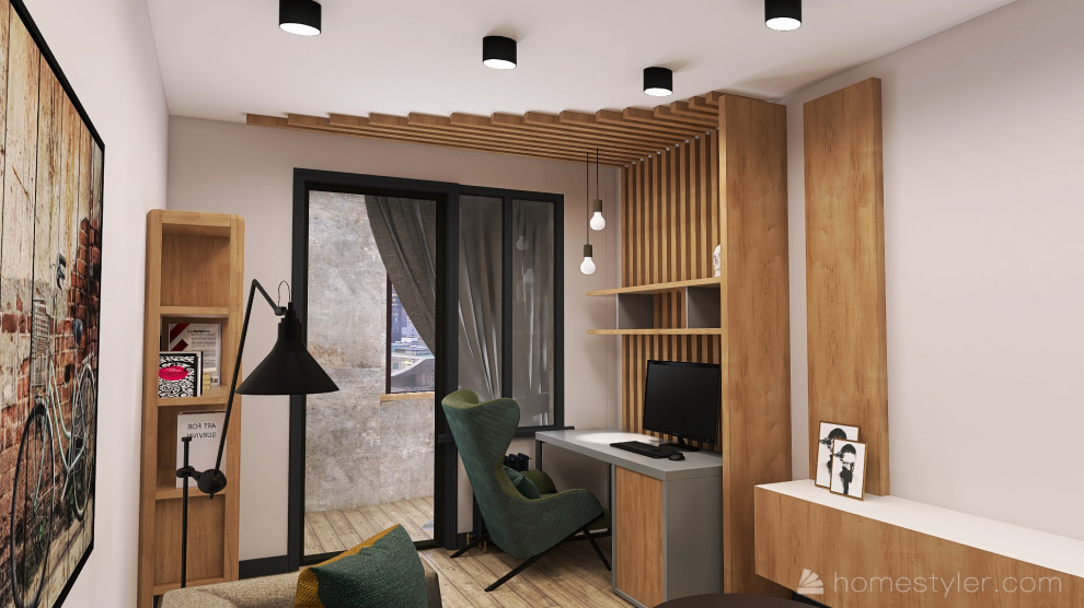 Брутальная трехкомнатная квартира в современном стиле с элементами лофта.