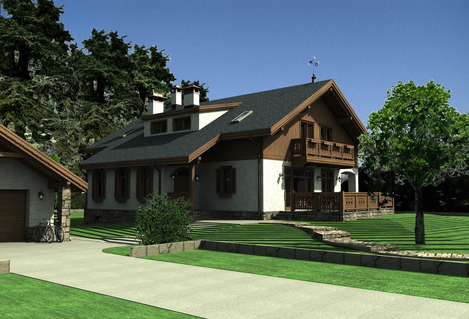 Загородный дом в Альпийском стиле