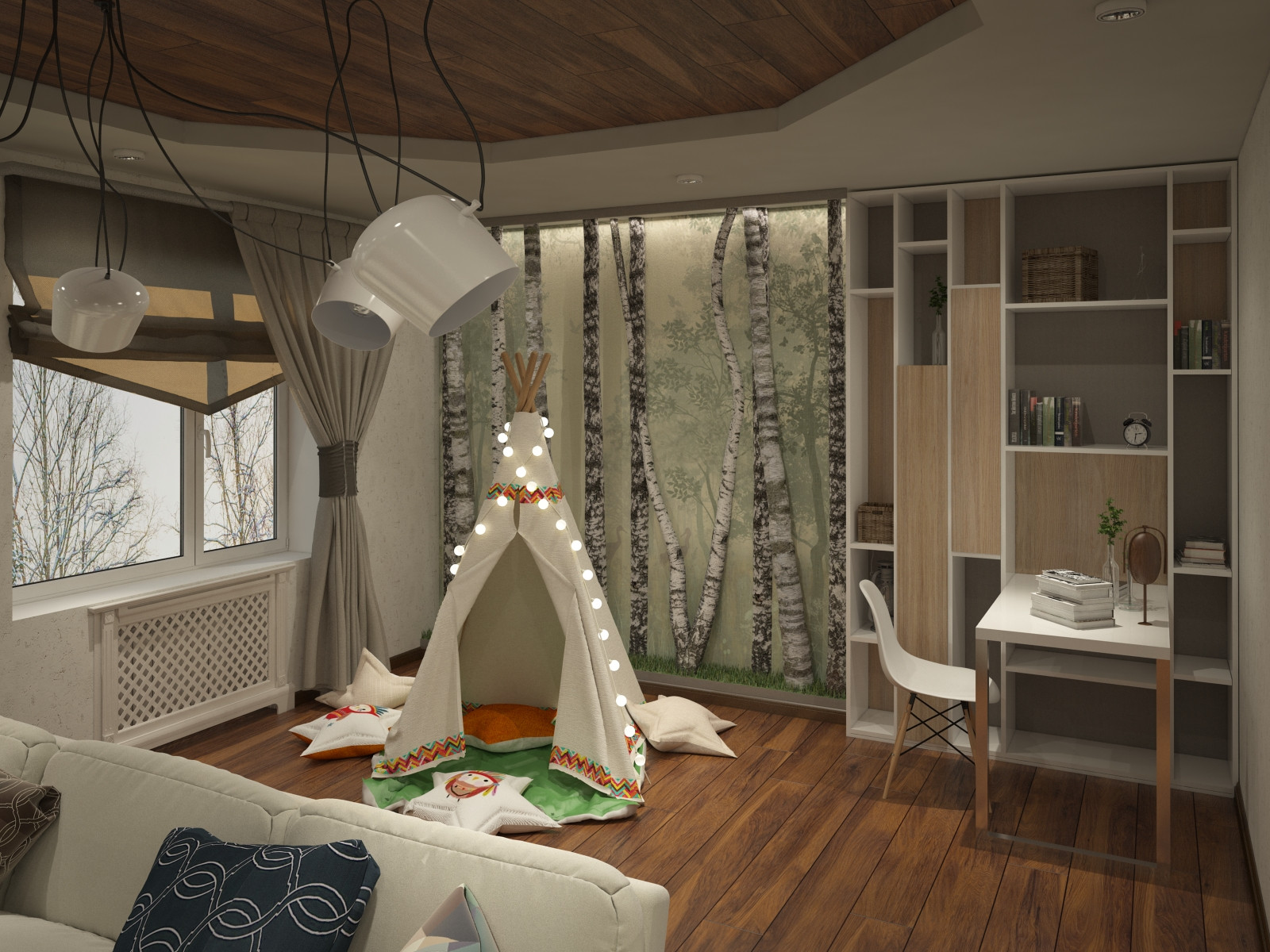 Обложка проекта: Гостиная с детской игровой зоной
