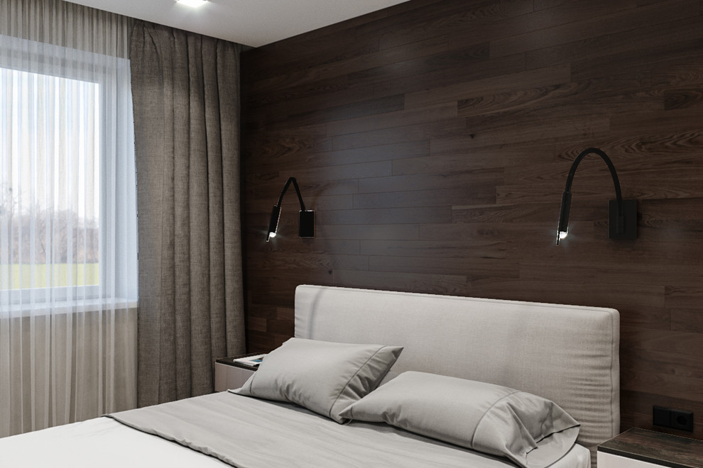 Любите ли вы стену за изголовьем кровати делать из паркета либо же ламината?