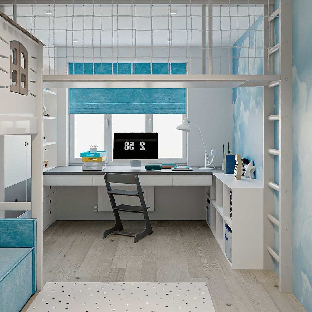 Интерьер детской комнаты в холодных оттенках