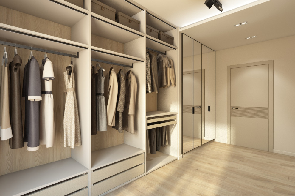 Спальня и гардеробная в индивидуальном жилом доме пос. Ново-Дорожный