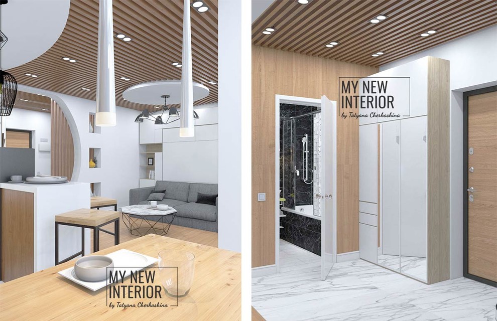 Дизайн квартиры студии 43 кв.м. в стиле минимализм