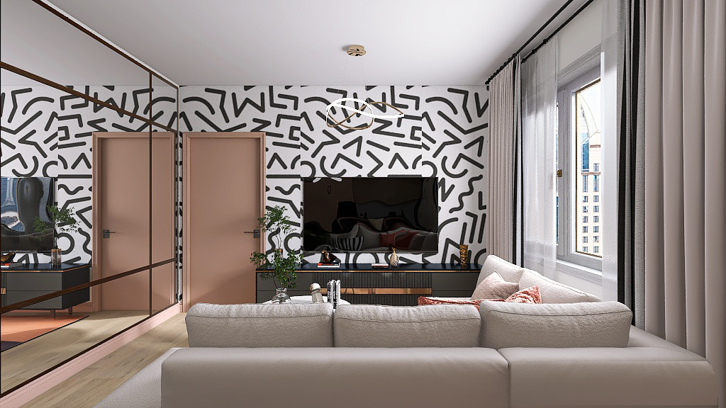 Обложка проекта: Евро-двухкомнатная "Сочный акцент"