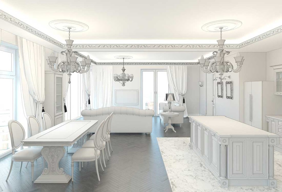 Квартира к классическом стиле нео-барокко