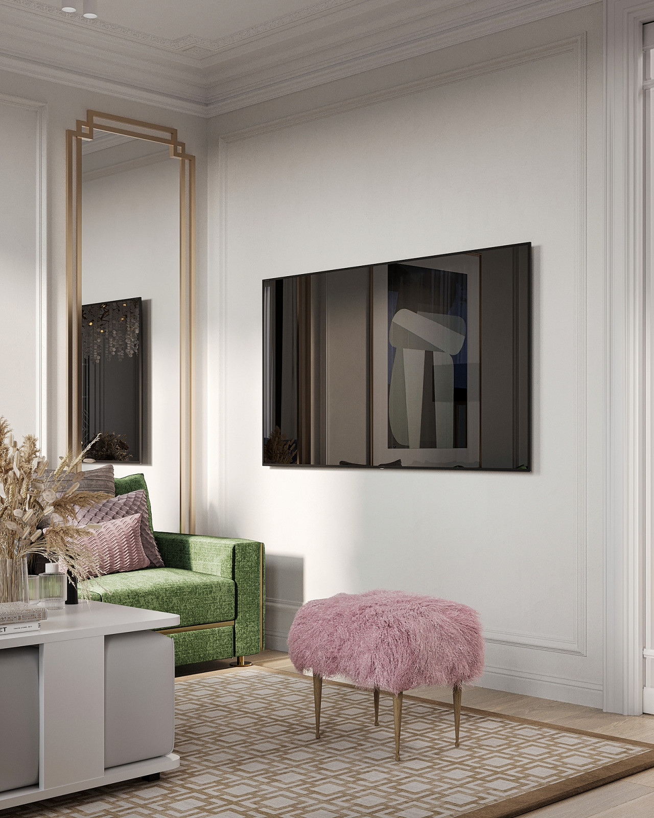 Стильный интерьер с элементами ар-деко в ЖК Петровский квартал на воде - 99 м2