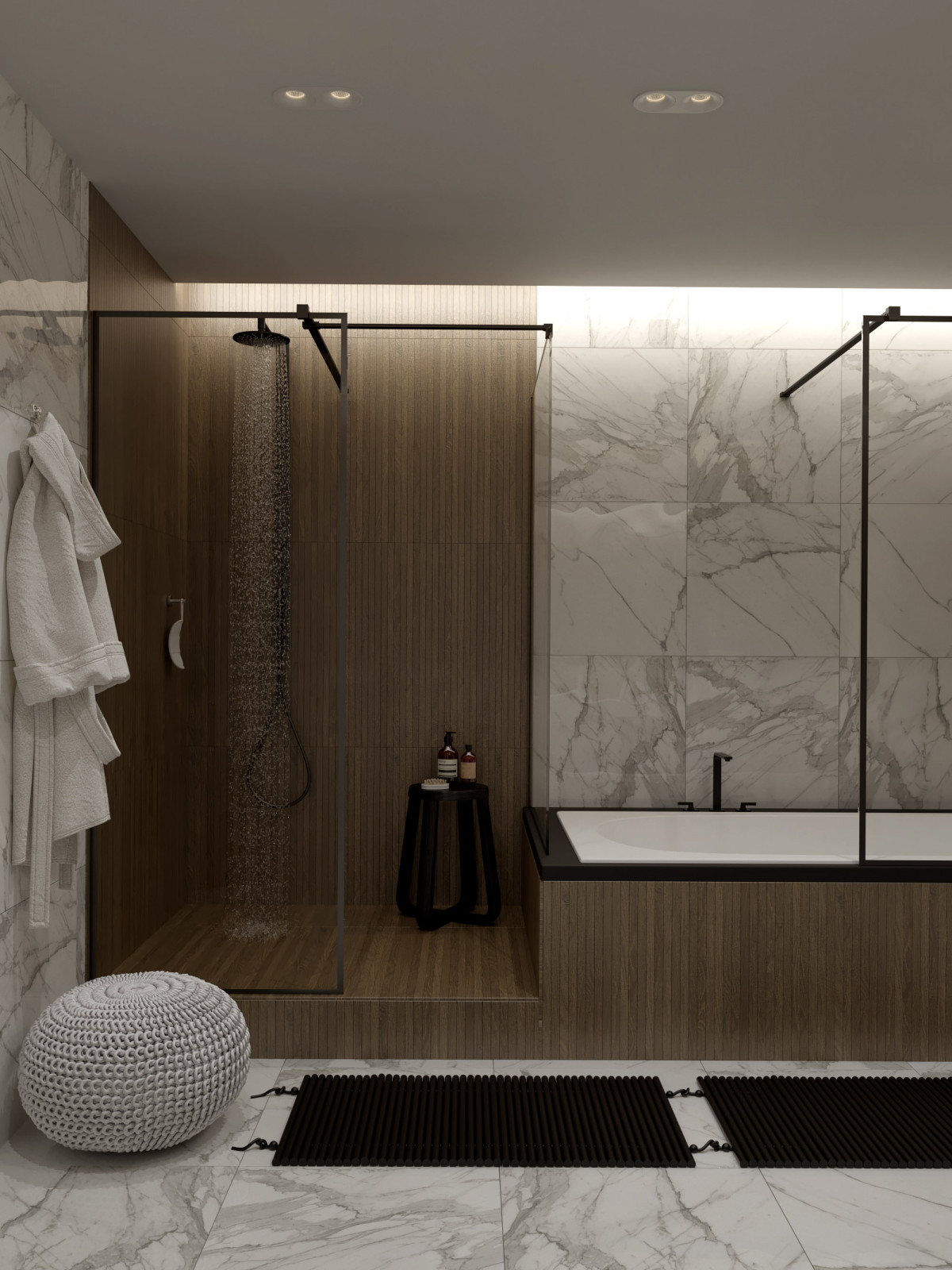 Проект квартиры 180 кв м «Монохром»