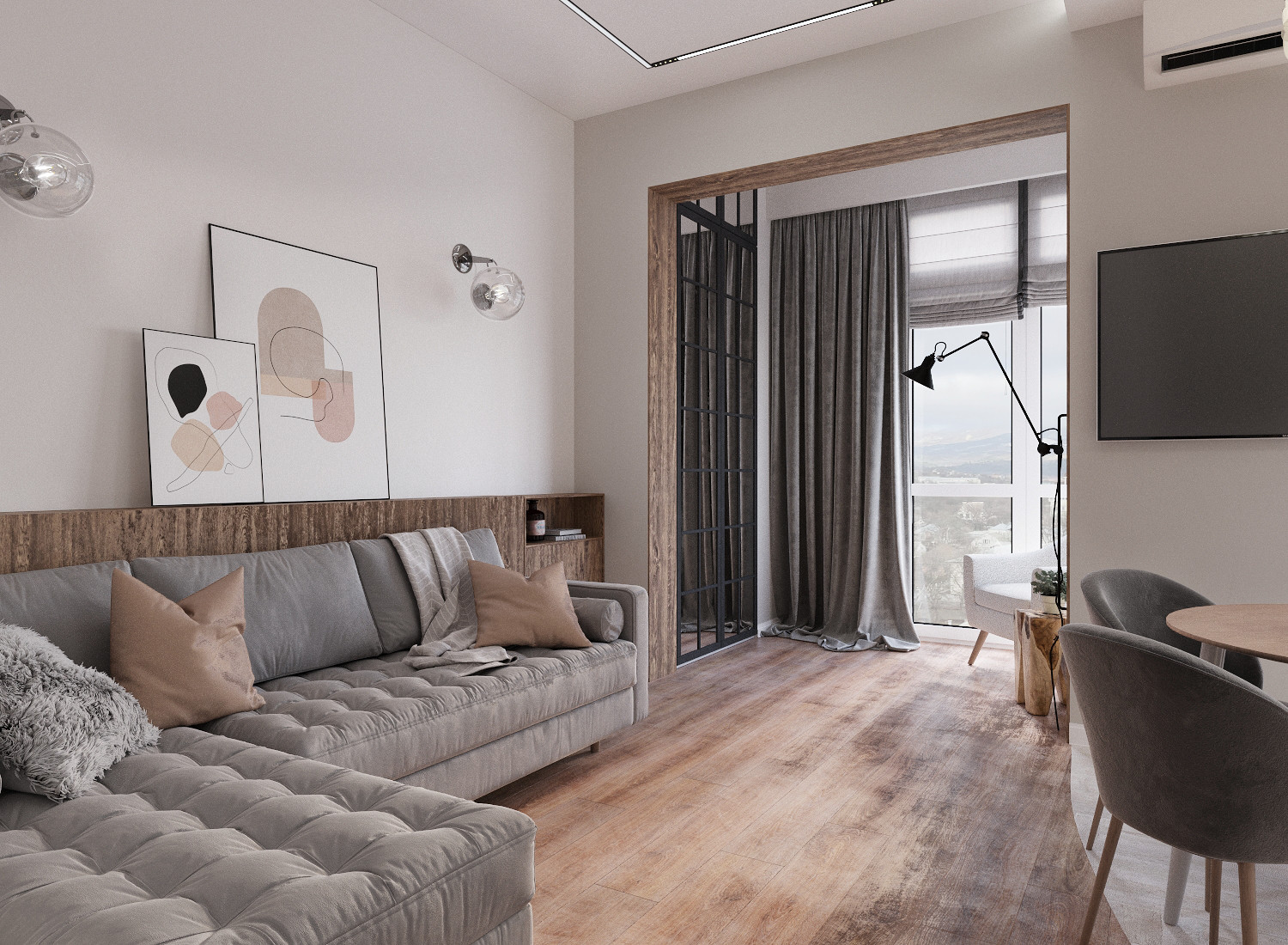 Обложка проекта: Дизайн-проект двухкомнатной квартиры ЖК "Парковый"