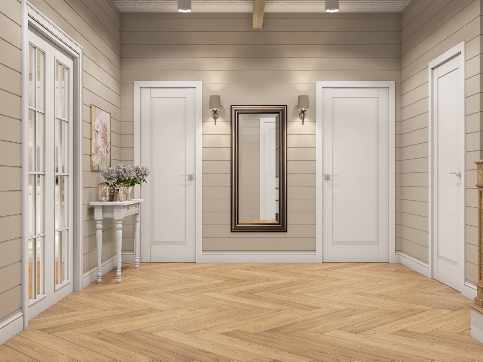 Дом в пудровых тонах