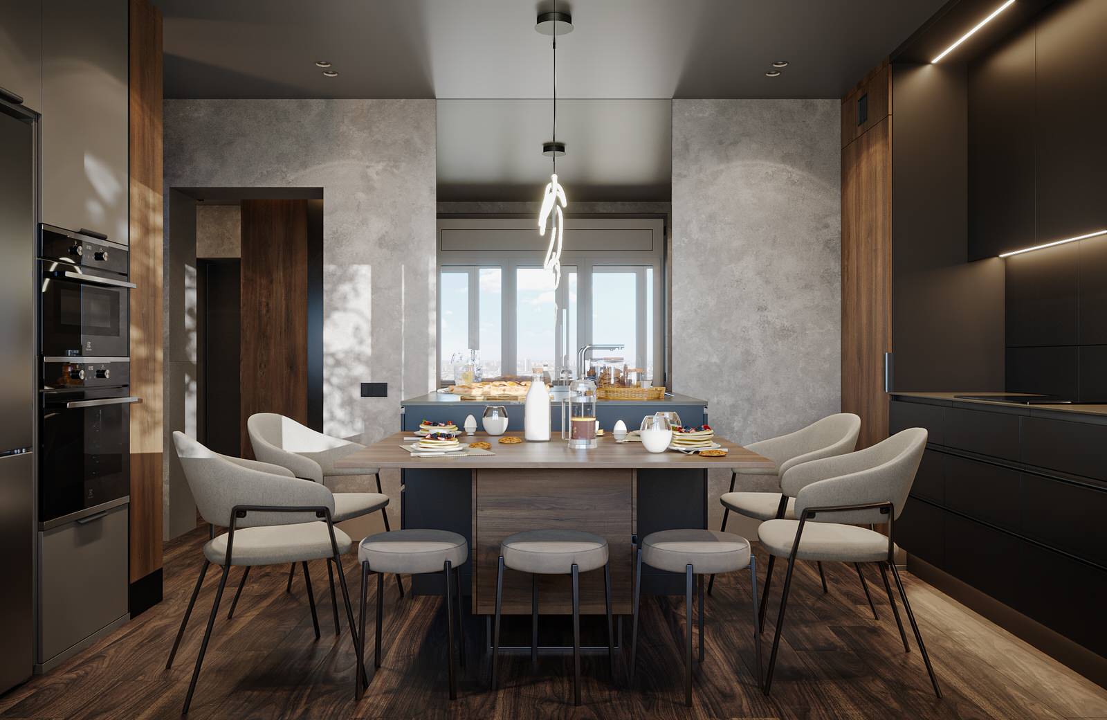 Обложка проекта: Квартира 93 кв.м. г. Калининград  Кухня