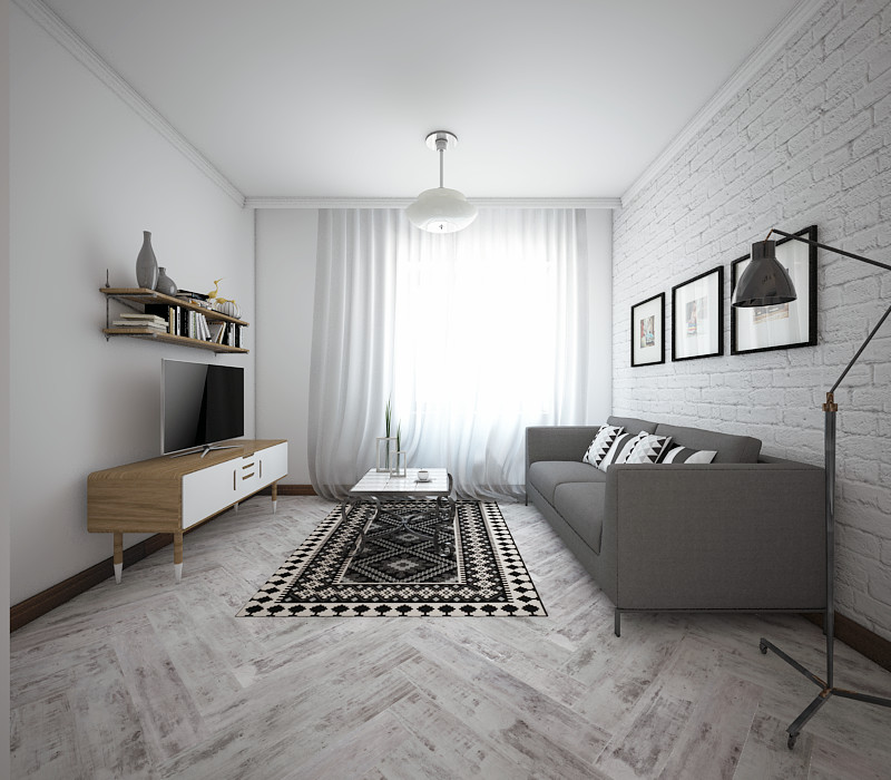 Обложка проекта: Однокомнатная квартира в скандинавском стиле