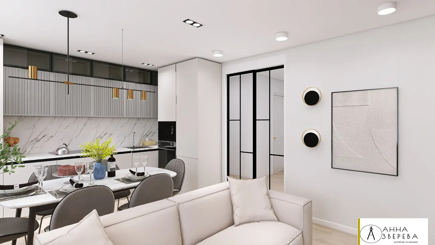 Обложка проекта: кухня-гостиная