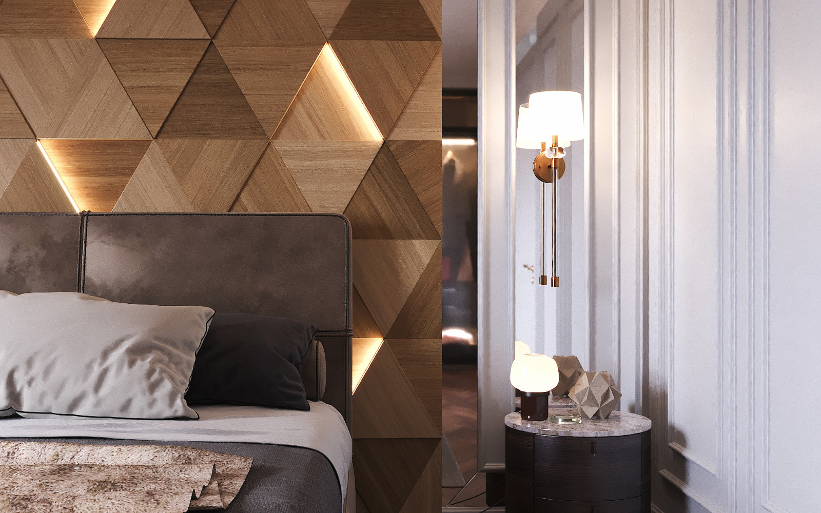 Интерьер зоны кухни-гостиной для загородного дома