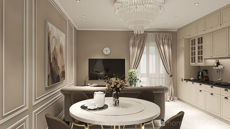 Проект  для молодой семьи в стиле неоклассика