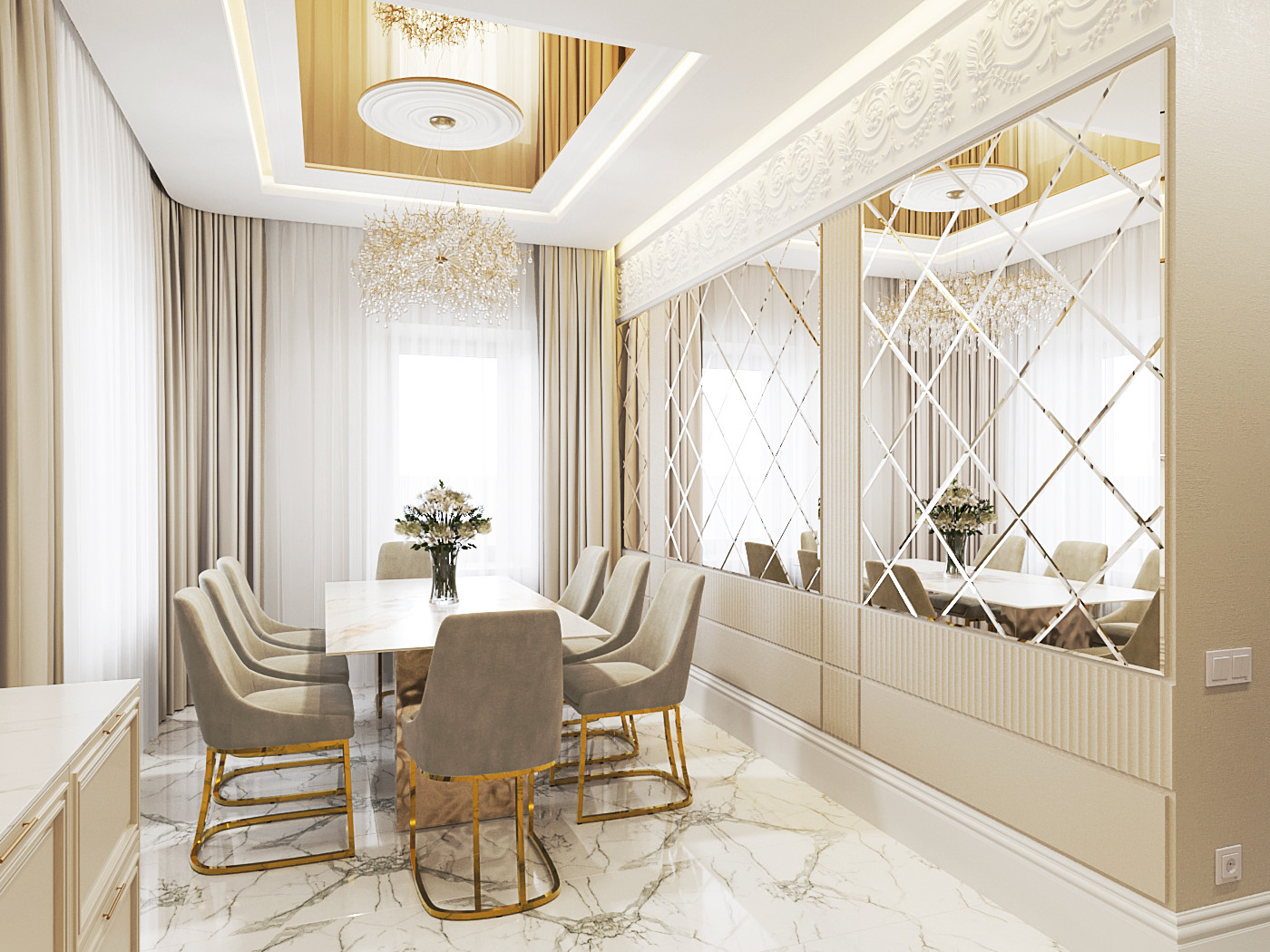 Кухня и столовая в люкс стиле