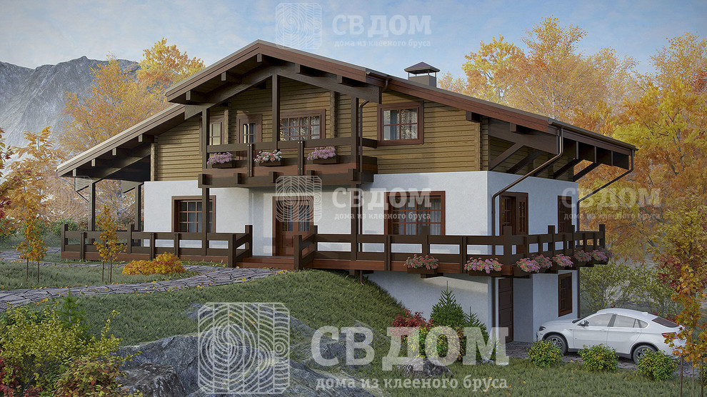 3-х этажные дома из клееного бруса