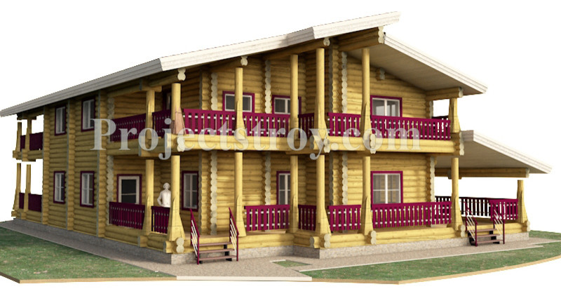 Проект дома на две большие семьи - дуплекс