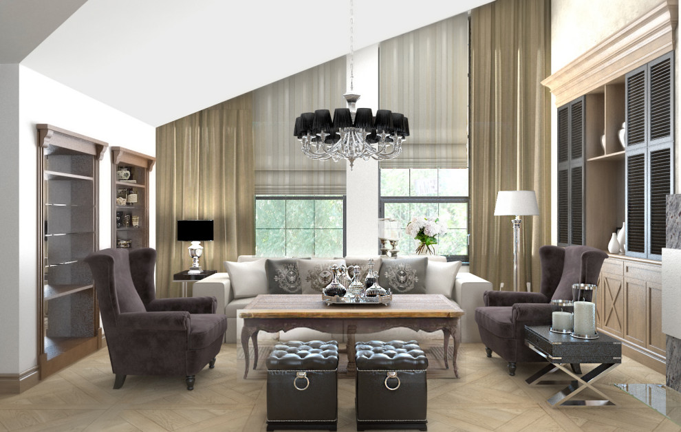 Интерьер кабинета на мансарде