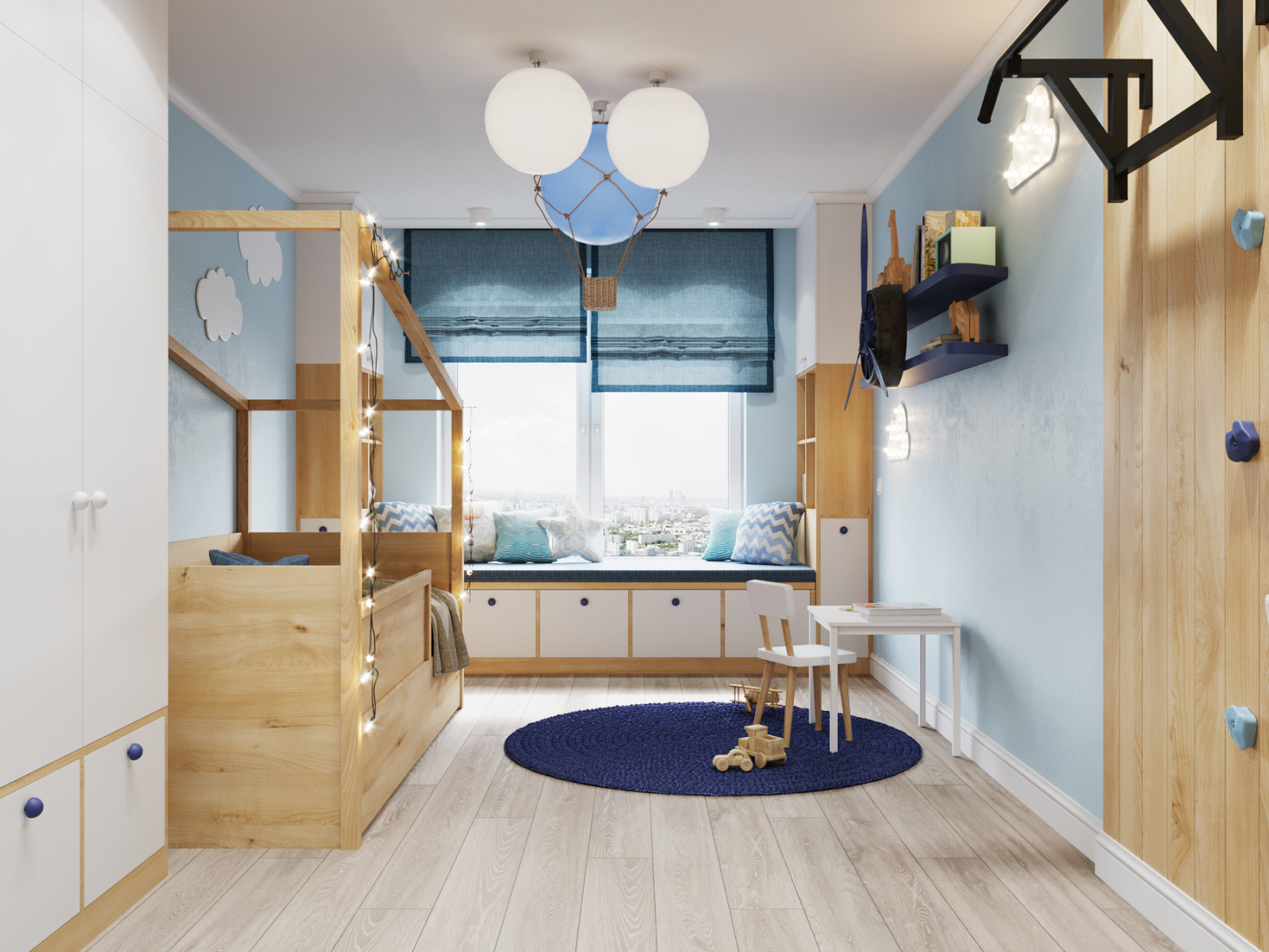 Квартира в голубых тонах в Новой Боровой