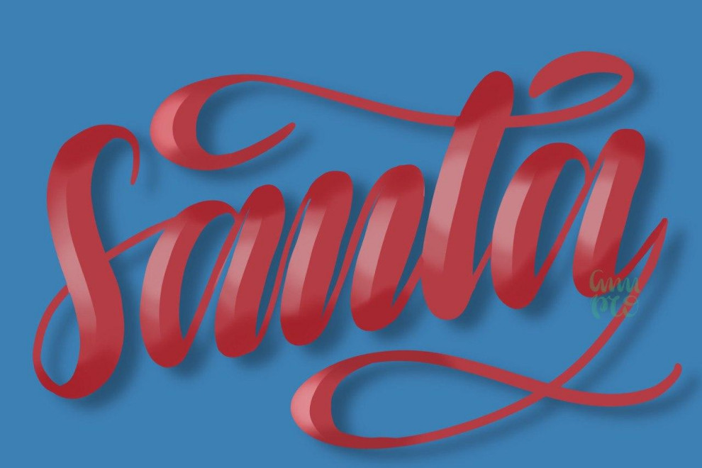 DigitalArt Santa Lettering Calligraphy