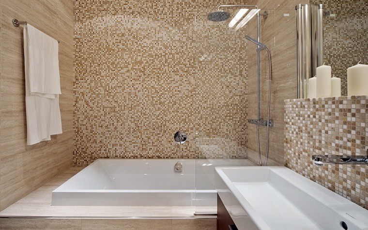 Мозаика из натурального камня в интерьере