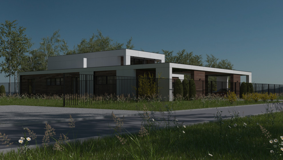 Одноэтажный жилой дом с антресолью. "Яблони-парк", г. Пенза.