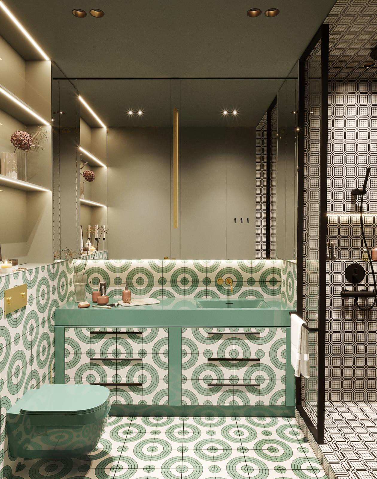 Ванная. Мастер зона. Квартира в ЖК «Малая Ордынка, 19»