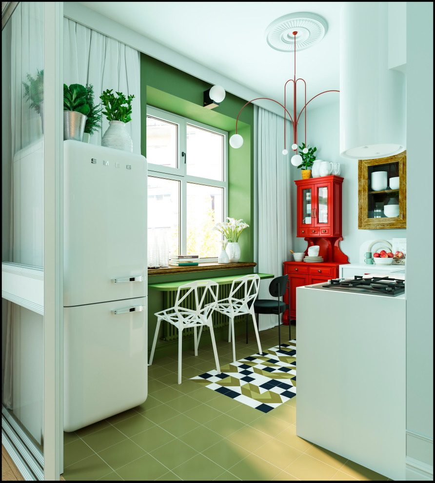 Необычный дизайн кухни с буфетом