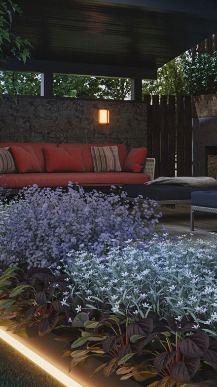 Благоустройство двора загородного дома.