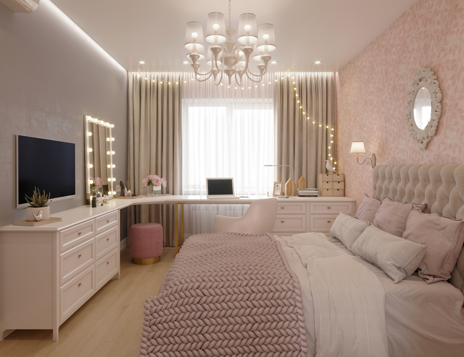 Обложка проекта: Детские комнаты для девочек. Фрагменты из разных проектов.