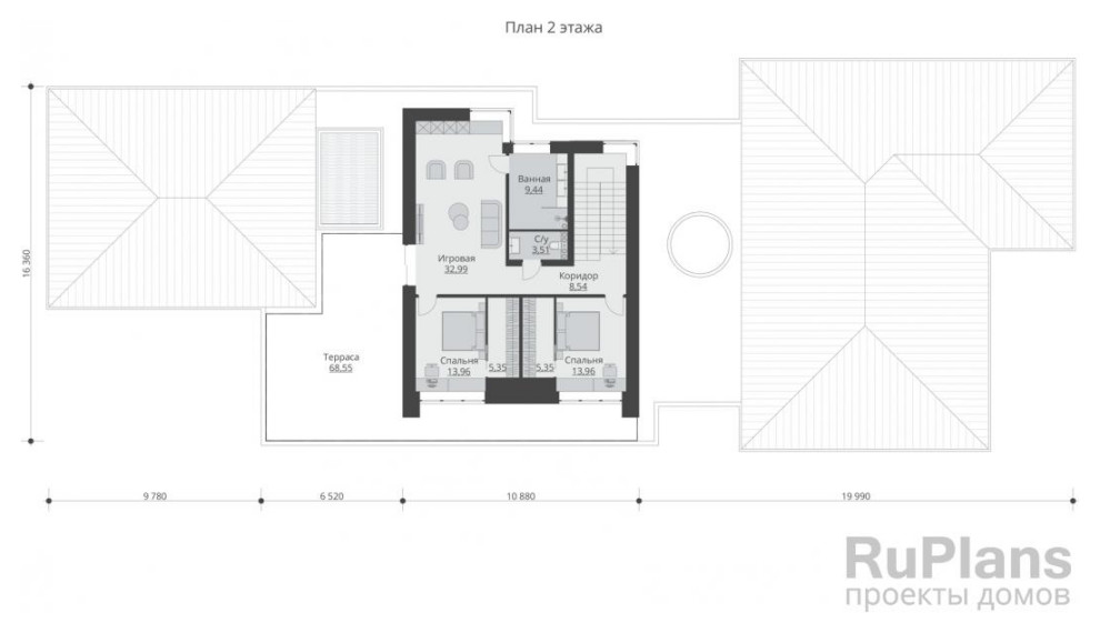 Обложка проекта: Rg5912 - Двухэтажный дом с зимним садом и гостевым флигелем