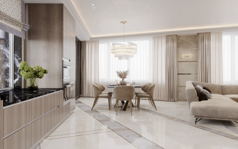 ДИЗАЙН ИНТЕРЬЕРА КВАРТИРЫ В ЖК ЛИЦА, 125 КВ.М.