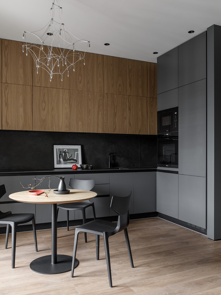 Реализованная квартира под сдачу в темных тонах в ЖК Притяжение