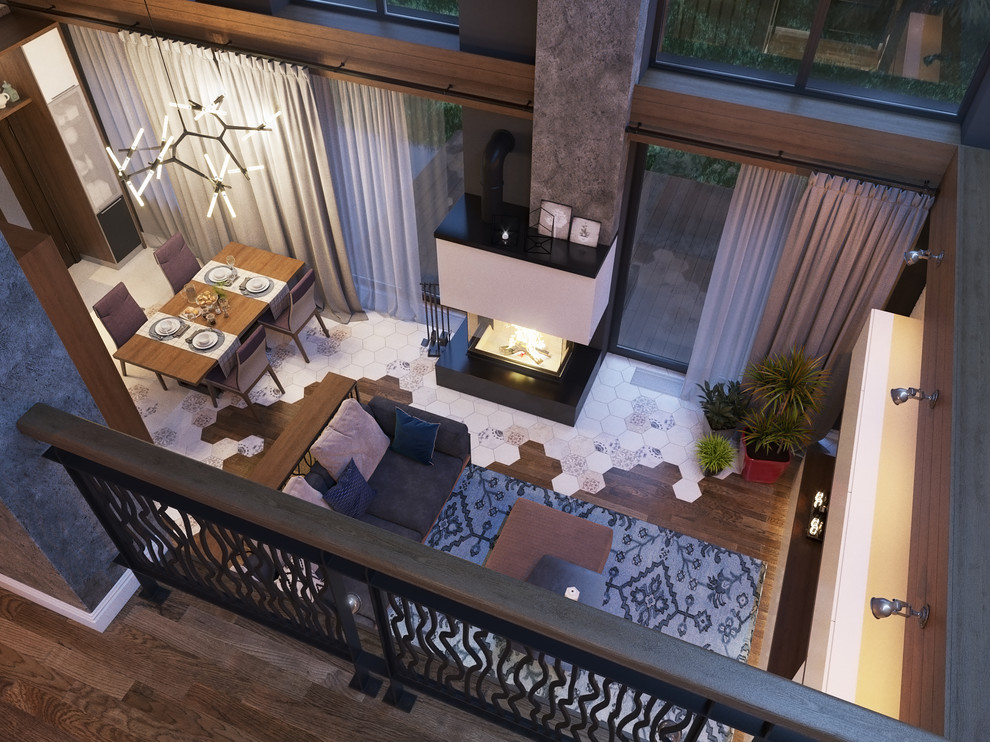 Уютная гостиная со вторым светом